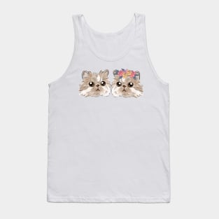 Couple Beige Cream Cat Boy girl _ Bunniesmee Tank Top